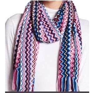 NWT Missoni Wool Blend Fringe Knit Scarf